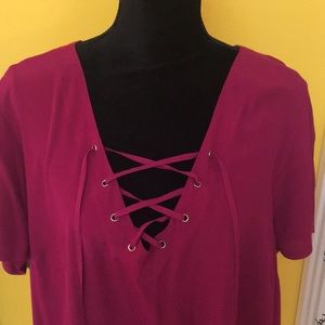 Raspberry Peasant Blouse Women’s Size 3X